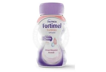 FORTIMEL FORTICARE ORMAN MEYVELERI AROMALI (125 ML) ambalajı. Etkin maddesi enteral beslenme. Üretici: NUMIL GIDA ÜRÜNLERİ SANAYİ VE TİCARET A.Ş.