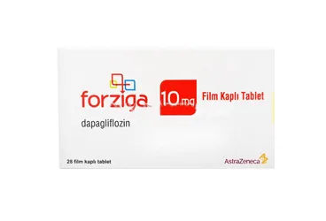FORZIGA 10 MG FILM KAPLI TABLET ,90 FILM KAPLI TABLET IÇEREN 10'LÜK BLISTERLERDE ürün ambalajı. Dapagliflozin propandiol monohidrat içeren film kaplı tablet. Üretici: ASTRAZENECA İLAÇ SAN. VE TİC. LTD. ŞTİ.