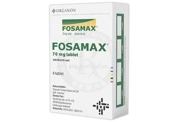FOSAMAX 70 MG TABLET (4 ADET) kutusu. Alendronat sodyum içeren tablet. Üretici: ORGANON TURKEY İLAÇLARI LİMİTED ŞİRKETİ.