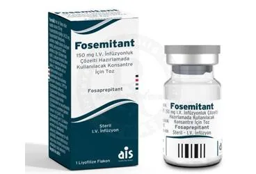 FOSEMITANT 150 MG I.V. INFUZYONLUK COZELTI HAZIRLAMADA KULLANILACAK KONSANTRE ICIN TOZ (1 ADET) (aprepitant) kutusu, çözelti. Üretici: AROMA İLAÇ SAN.LTD.ŞTİ.