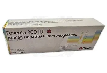 Hepatit b immünglobülin içeren çözelti: FOVEPTA 200 IU/0,4 ML IM/SC ENJEKSIYONLUK COZELTI ICEREN KULLANIMA HAZIR ENJEKTOR (1 ADET) ambalajı. Üretici: KANSUK LABORATUARI SANAYİ VE TİCARET A.Ş.