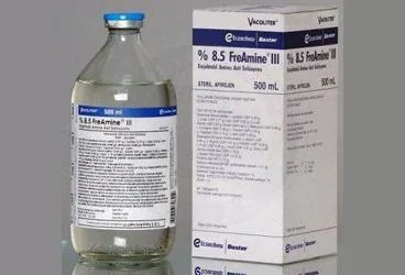 FREAMINE III %8.5 500 ML(SETLI) kutusu. Etkin maddesi aminoasit. Üretici: ECZACIBAŞI-BAXTER HASTANE ÜRÜNLERİ SANAYİ VE TİCARET A.Ş.
