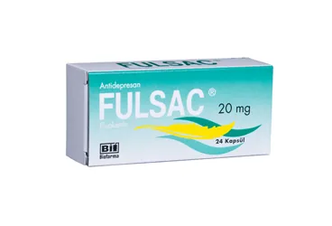 FULSAC 20 MG 24 KAPSUL (fluoksetin hcl) kutu fotoğrafı, kapsül. Üretici: BİOFARMA İLAÇ SANAYİ VE TİCARET A.Ş.