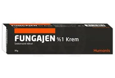 FUNGAJEN %1 30 G KREM kutusu, krem formunda izokonazol nitrat -topikal içerir. Üretici: HUMANİS SAĞLIK ANONİM ŞİRKETİ.