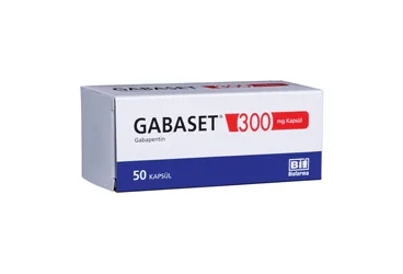 GABASET 300 MG 50 KAPSÜL kutusu. Gabapentin içeren kapsül. Üretici: BİOFARMA İLAÇ SANAYİ VE TİCARET A.Ş.