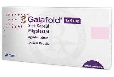 GALAFOLD 123 MG SERT KAPSUL (14 ADET) (migalastat) kutusu, kapsül. Üretici: GEN İLAÇ VE SAĞLIK ÜRÜNLERİ SAN.VE TİC. A.Ş.
