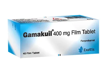 GAMAKUIL 400 MG 40 FILM TABLET (fenprobamat) ürün ambalajı, film kaplı tablet. Üretici: EXELTİS İLAÇ SANAYİİ VE TİCARET ANONİM ŞİRKETİ.