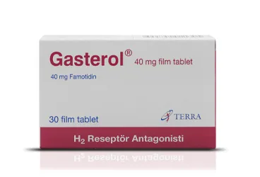 GASTEROL 40 MG FILM KAPLI TABLET (30 ADET) (famotidin) ambalajı, film kaplı tablet. Üretici: TERRA İLAÇ VE KİMYA SAN. TİC. A.Ş.