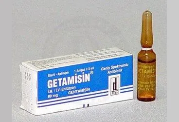 GETAMISIN 80 MG/2 ML IM/IV AMPUL ürün ambalajı. Gentamisin içeren ampul. Üretici: DEVA HOLDİNG ANONİM ŞİRKETİ.