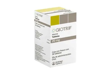 GIOTRIF 20 MG 28 FILM KAPLI TABLET (afatinib) ambalajı, film kaplı tablet. Üretici: BOEHRİNGER INGELHEİM İLAÇ TİCARET A.Ş.