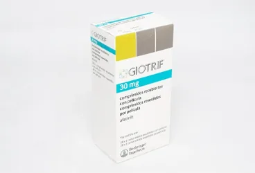 Afatinib içeren film kaplı tablet: GIOTRIF 30 MG 28 FILM KAPLI TABLET kutu fotoğrafı. Üretici: BOEHRİNGER INGELHEİM İLAÇ TİCARET A.Ş.