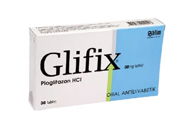 GLIFIX 30 MG 30 TABLET (pioglitazon) ürün ambalajı, tablet. Üretici: BİLİM İLAÇ SANAYİİ VE TİCARET A.Ş.