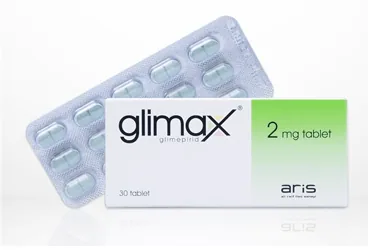 GLIMAX 2 MG 30 TABLET (glimepirid) kutusu, tablet. Üretici: ALİ RAİF İLAÇ SANAYİ A.Ş.