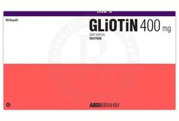 GLIOTIN 400 MG SERT KAPSUL (30 KAPSUL) (imatinib) kutusu, kapsül. Üretici: ABDİ İBRAHİM İLAÇ SANAYİ VE TİCARET A.Ş.