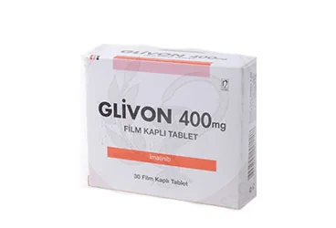 GLIVON 400 MG 30 FILM KAPLI TABLET (imatinib) ürün ambalajı, film kaplı tablet. Üretici: NOBEL İLAÇ SAN. VE TİC. A.Ş.