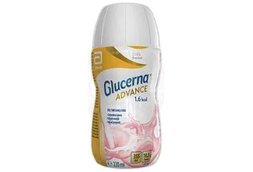 Enteral beslenme içeren GLUCERNA ADVANCE 1.6 KCAL CILEK AROMALI 220 ML ambalajı. Üretici: ABBOTT LABORATUARLARI İTHALAT İHRACAT VE TİCARET LİMİTED ŞİRKETİ.