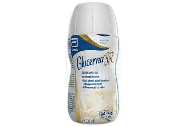 GLUCERNA SR VANILYA AROMALI 220 ML ürün ambalajı. Etkin maddesi enteral beslenme. Üretici: ABBOTT LABORATUARLARI İTHALAT İHRACAT VE TİCARET LİMİTED ŞİRKETİ.