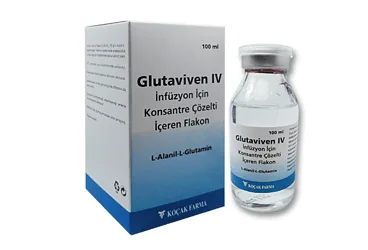 GLUTAVIVEN 20G/100 ML IV INFUZYON ICIN KONSANTRE COZELTI ICEREN FLAKON kutusu. Aminoasit içeren çözelti. Üretici: KOÇAK FARMA İLAÇ VE KİMYA SANAYİ A.Ş.