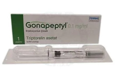 Triptorelin asetat içeren çözelti: GONAPEPTYL 0,1 MG/ML ENJEKSIYONLUK ÇOZELTI (1 ADET) kutu fotoğrafı. Üretici: FERRİNG İLAÇ SANAYİ VE TİCARET LTD. ŞTİ.