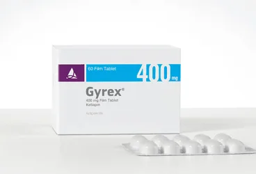 GYREX 400 MG FILM KAPLI TABLET (30 FILM KAPLI TABLET) kutu fotoğrafı. Ketiapin içeren film kaplı tablet. Üretici: SANTA FARMA İLAÇ SAN. A.Ş.