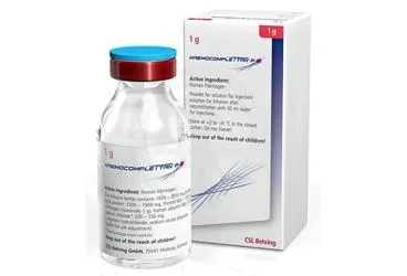 HAEMOCOMPLETTAN-P 1 G IV ENJEKSIYONLUK / INFUZYONLUK COZELTI TOZU ürün ambalajı. Fibrinojen içeren çözelti. Üretici: CSL BEHRİNG BİYOTERAPİ İLAÇ DIŞ TİCARET ANONİM ŞİRKETİ.