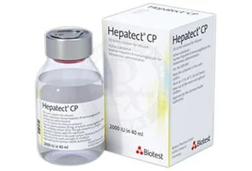 HEPATECT CP 2000 IU/40 ML IV INFUZYONLUK COZELTI kutu fotoğrafı, çözelti formunda hepatit b immünglobülin içerir. Üretici: KANSUK LABORATUARI SANAYİ VE TİCARET A.Ş.