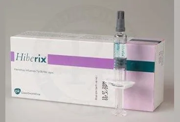 HIBERIX 1 ŞIRINGA kutusu. Etkin maddesi haemophilus influenzae tip b aşısı. Üretici: GLAXOSMİTHKLİNE İLAÇLARI SAN. VE TİC. A.Ş.