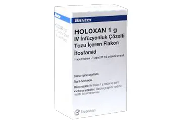 HOLOXAN 1 G IV INFUZYONLUK COZELTI HAZIRLAMAK ICIN TOZ (ifosfamide) ambalajı, çözelti. Üretici: BAXTER TURKEY RENAL HİZMETLER ANONİM ŞİRKETİ.