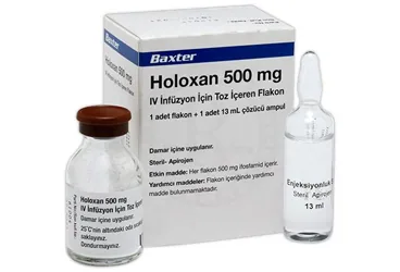 Ifosfamide içeren flakon: HOLOXAN 500 MG 1 FLAKON kutu fotoğrafı. Üretici: ECZACIBAŞI-BAXTER HASTANE ÜRÜNLERİ SANAYİ VE TİCARET A.Ş.