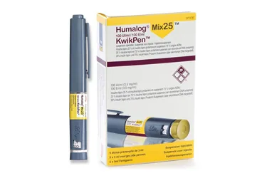 HUMALOG MIX 25 KWIKPEN 100IU/ML SC KULLANIMA HAZIR SUS.ICEREN ENJ.KALEMI (5 ENJEKSIYON KALEMI) (insülin lispro -kısa-orta kombine) ürün ambalajı, enjeksiyonluk ürün. Üretici: LİLLY İLAÇ TİCARET LİMİTED ŞİRKETİ.