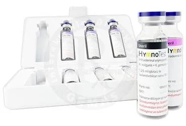 HYMNOTEST INTRADERMAL ENJEKSIYONLUK COZELTI ICIN TOZ VE COZUCU (VESPULA) kutusu, çözelti formunda allerjen ekstratı içerir. Üretici: ROXALL MEDİCİNE İLAÇ İTHALAT İHRACAT SANAYİ VE TİCARET LİMİTED ŞİRKETİ.