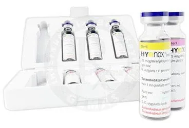 HYMNOX 25 MCG/ML + 100 MCG/ML ENJEKSIYONLUK COZELTI ICIN TOZ VE COZUCU (BASLANGIC) VESPULA kutu fotoğrafı. Allerjen ekstratı içeren çözelti. Üretici: ROXALL MEDİCİNE İLAÇ İTHALAT İHRACAT SANAYİ VE TİCARET LİMİTED ŞİRKETİ.
