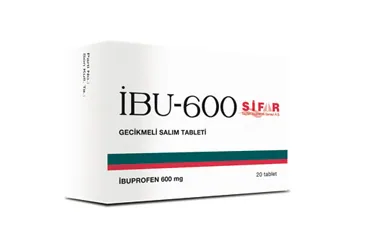 IBU 600 MG SIFAR DEGISTIRILMIS SALIMLI TABLET (20 TABLET) kutu fotoğrafı. Ibuprofen içeren tablet. Üretici: SİFAR İLAÇLARI TİC. VE SAN. A.Ş.