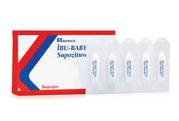 IBU-BABY 60 MG SUPOZITUVAR (ibuprofen) ürün ambalajı, supozituvar. Üretici: BERKO İLAÇ VE KİMYA SAN. A.Ş.