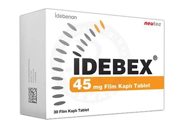 IDEBEX 45 MG 30 FILM KAPLI TABLET (idebenon) kutu fotoğrafı, film kaplı tablet. Üretici: NEUTEC İLAÇ SANAYİ TİCARET ANONİM ŞİRKETİ.