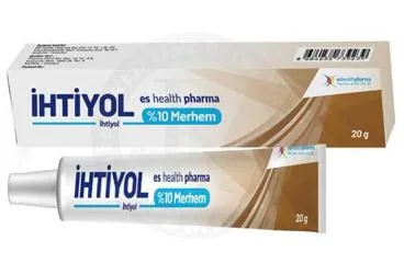 IHTIYOL ES HEALTH PHARMA % 10 MERHEM (20 GRAM) ürün ambalajı, merhem formunda ihtamol içerir. Üretici: ES HEALTH PHARMA İLAÇ SANAYİ VE TİCARET LİMİTED ŞİRKETİ.
