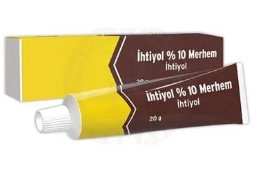 IHTIYOL POMAT (20 G) ambalajı. Ihtamol içeren pomat. Üretici: AROMA İLAÇ SAN.LTD.ŞTİ.