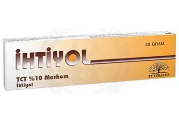IHTIYOL TCT %10 MERHEM (20 G) (ihtamol) ürün ambalajı, merhem. Üretici: TCT PHARMA İLAÇ SANAYİ VE TİCARET ANONİM ŞİRKETİ.