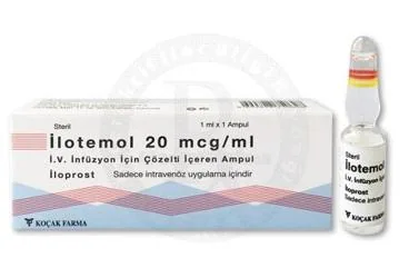 ILOTEMOL 20 MCG/ML IV INFUZYON ICIN COZELTI ICEREN AMPUL (1 AMPUL) (iloprost) ambalajı, çözelti. Üretici: KOÇAK FARMA İLAÇ VE KİMYA SANAYİ A.Ş.