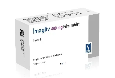 IMAGLIV 400 MG FILM TABLET (30 TABLET) (imatinib) kutusu, film kaplı tablet. Üretici: SABA İLAÇ SANAYİİ VE TİCARET ANONİM ŞİRKETİ.