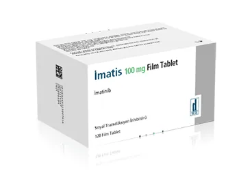 IMATIS 100 MG FILM TABLET (120 FILM TABLET) ürün ambalajı, film kaplı tablet formunda imatinib içerir. Üretici: DEVA HOLDİNG ANONİM ŞİRKETİ.
