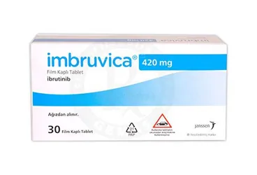 IMBRUVICA 420 MG MG FILM KAPLI TABLET (30 ADET) (ibrutinib) ürün ambalajı, film kaplı tablet. Üretici: JOHNSON AND JOHNSON SIHHİ MALZEME SANAYİ VE TİCARET LİMİTED ŞİRKETİ.