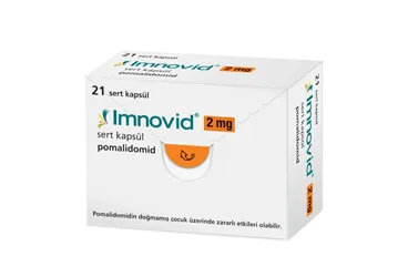 Pomalidomid içeren kapsül: IMNOVID 2 MG 21 SERT KAPSUL kutu fotoğrafı. Üretici: ER-KİM İLAÇ SANAYİ VE TİCARET A.Ş.