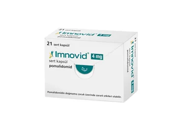 IMNOVID 4 MG 21 SERT KAPSUL (pomalidomid) ambalajı, kapsül. Üretici: ER-KİM İLAÇ SANAYİ VE TİCARET A.Ş.