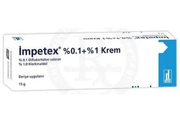 IMPETEX %0.1 + %1 KREM (15 G) (diflukortolon valerat + klorkinaldol) ambalajı, krem. Üretici: DEVA HOLDİNG ANONİM ŞİRKETİ.
