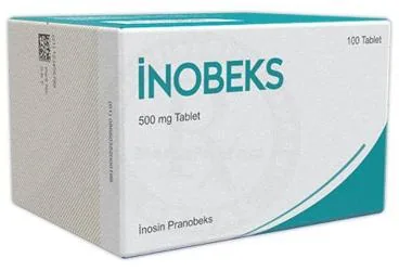 INOBEKS 500 MG TABLET (100 TABLET) ambalajı. Inosin pranobeks içeren tablet. Üretici: DR. SERTUS İLAÇ SAN. VE TİC. LTD. ŞTİ.