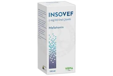INSOVEF 1 MG/ML ORAL COZELTI (150 ML) (melatonin) ambalajı, çözelti. Üretici: VEFA İLAÇ SANAYİ VE TİCARET ANONİM ŞİRKETİ.