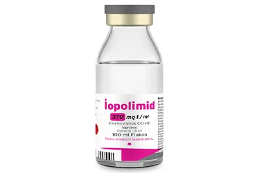 IOPOLIMID 370 MGI/ML ENJEKSIYONLUK COZELTI 100 ML (1 FLAKON) kutu fotoğrafı, çözelti formunda iopromide içerir. Üretici: POLİFARMA İLAÇ SAN. VE TİC. A.Ş.