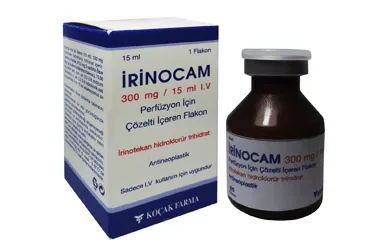 IRINOCAM 300 MG/15 ML IV PERFUZYON ICIN COZELTI ICEREN FLAKON kutusu, çözelti formunda irinotekan hidroklorür içerir. Üretici: KOÇAK FARMA İLAÇ VE KİMYA SANAYİ A.Ş.