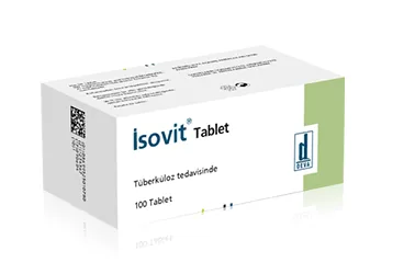 ISOVIT 100 MG/ 25 MG TABLET (100 TABLET) (izoniyazid + b6 vitamini) kutu fotoğrafı, tablet. Üretici: DEVA HOLDİNG ANONİM ŞİRKETİ.